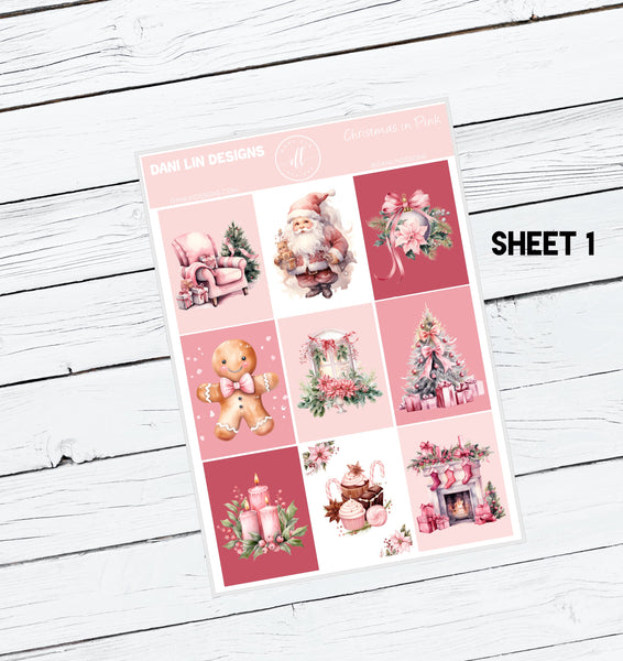 Christmas in Pink Sticker Kit