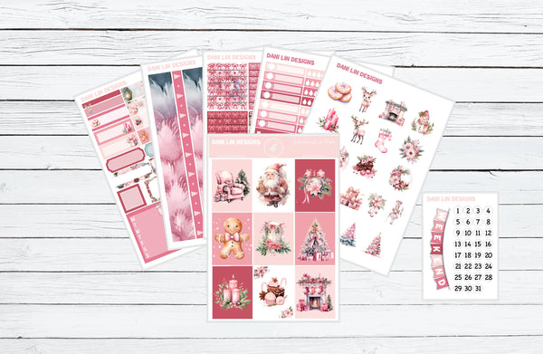 Christmas in Pink Sticker Kit