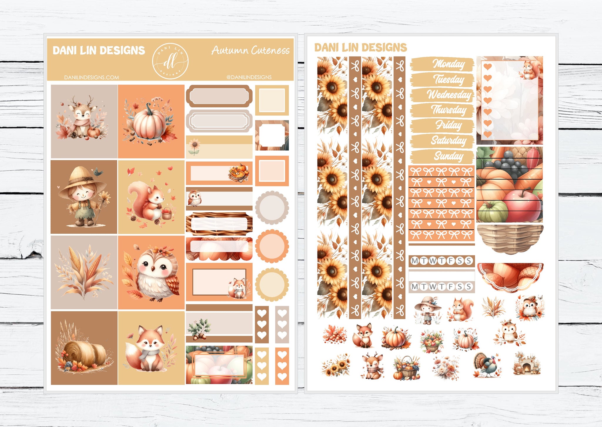 Autumn Cuteness Hobonichi Cousin Sticker Kit