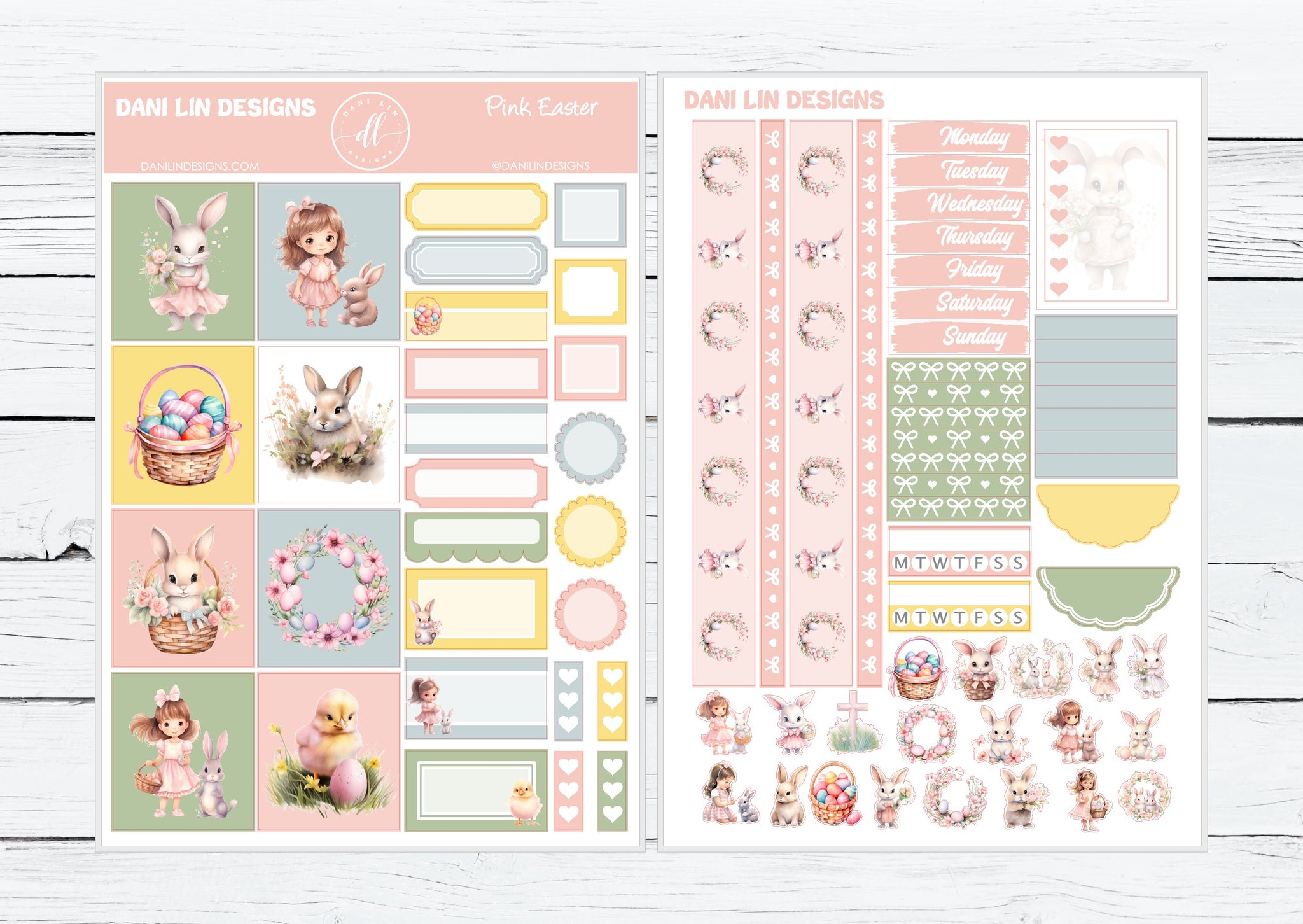 Pink Easter Hobonichi Cousin Sticker Kit