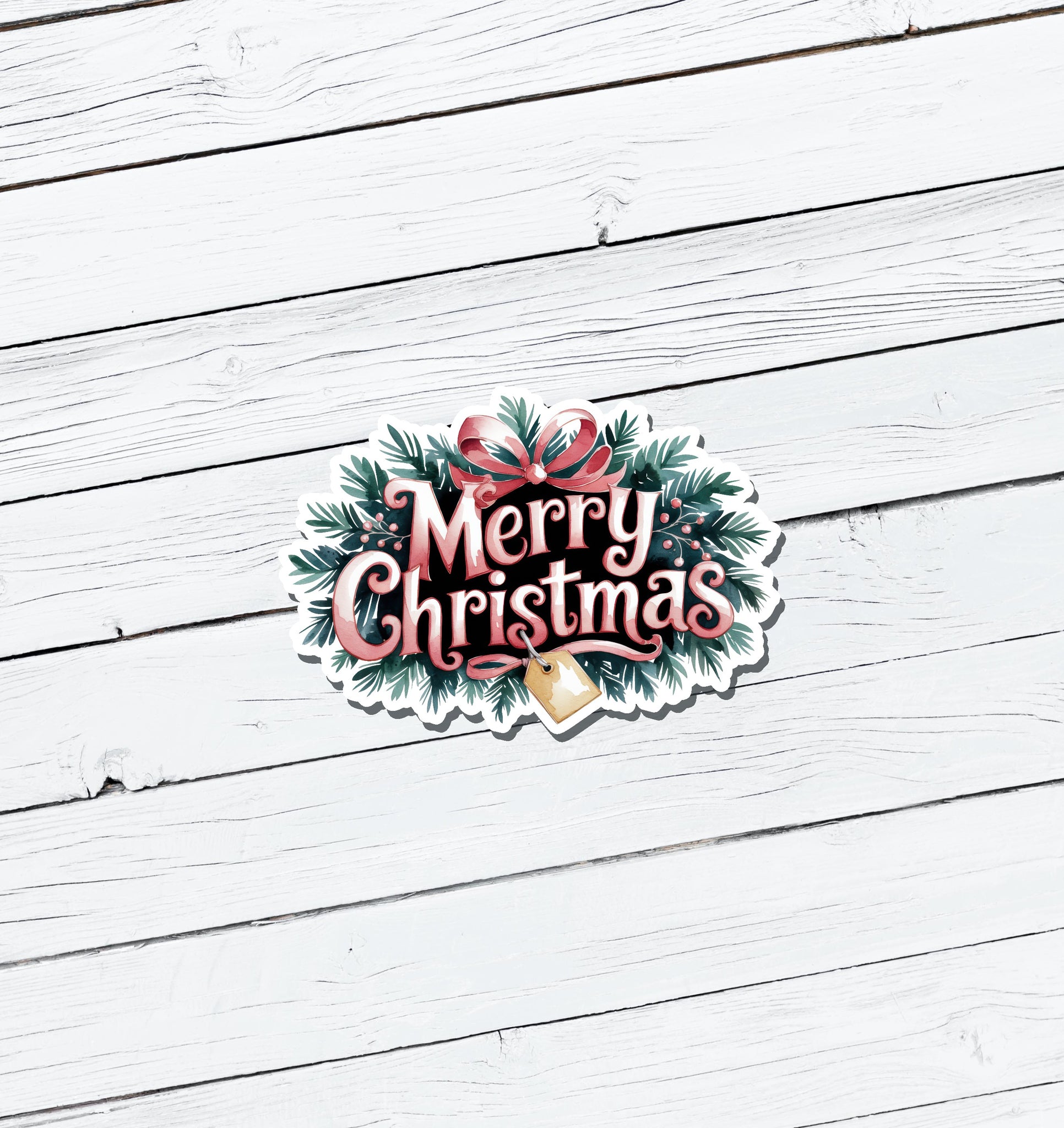 Merry Christmas Vinyl Sticker - Water Resistant