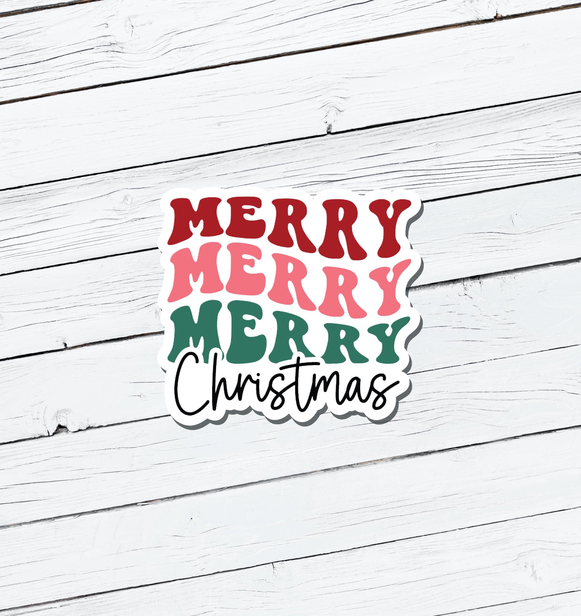 Merry Christmas Santa Vinyl Sticker - Water Resistant