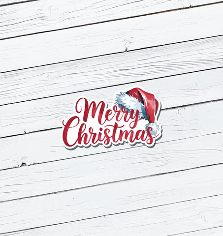 Merry Christmas Vinyl Sticker - Water Resistant