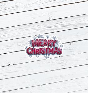 Merry Christmas Vinyl Sticker - Water Resistant