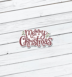 Merry Christmas Vinyl Sticker - Water Resistant