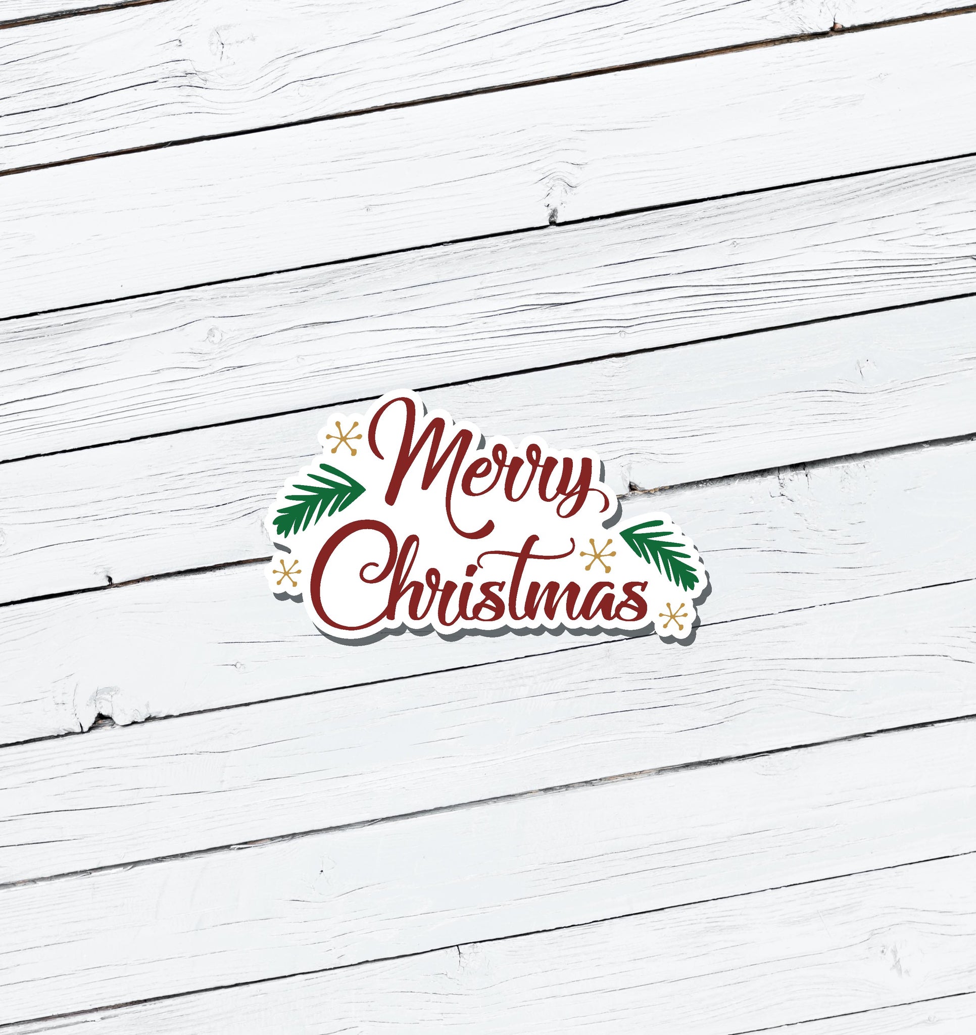 Merry Christmas Vinyl Sticker - Water Resistant