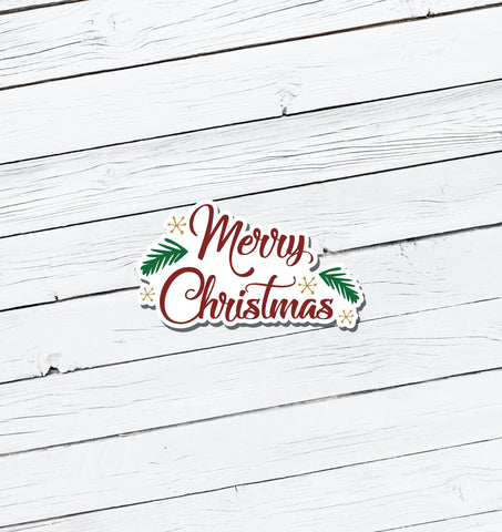 Merry Christmas Vinyl Sticker - Water Resistant