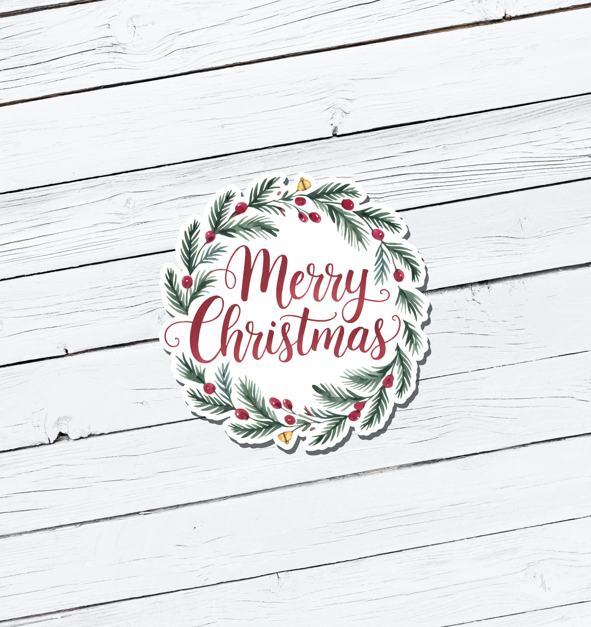 Merry Christmas Vinyl Sticker - Water Resistant