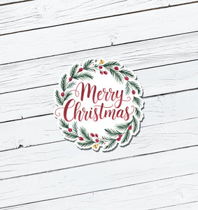 Merry Christmas Vinyl Sticker - Water Resistant