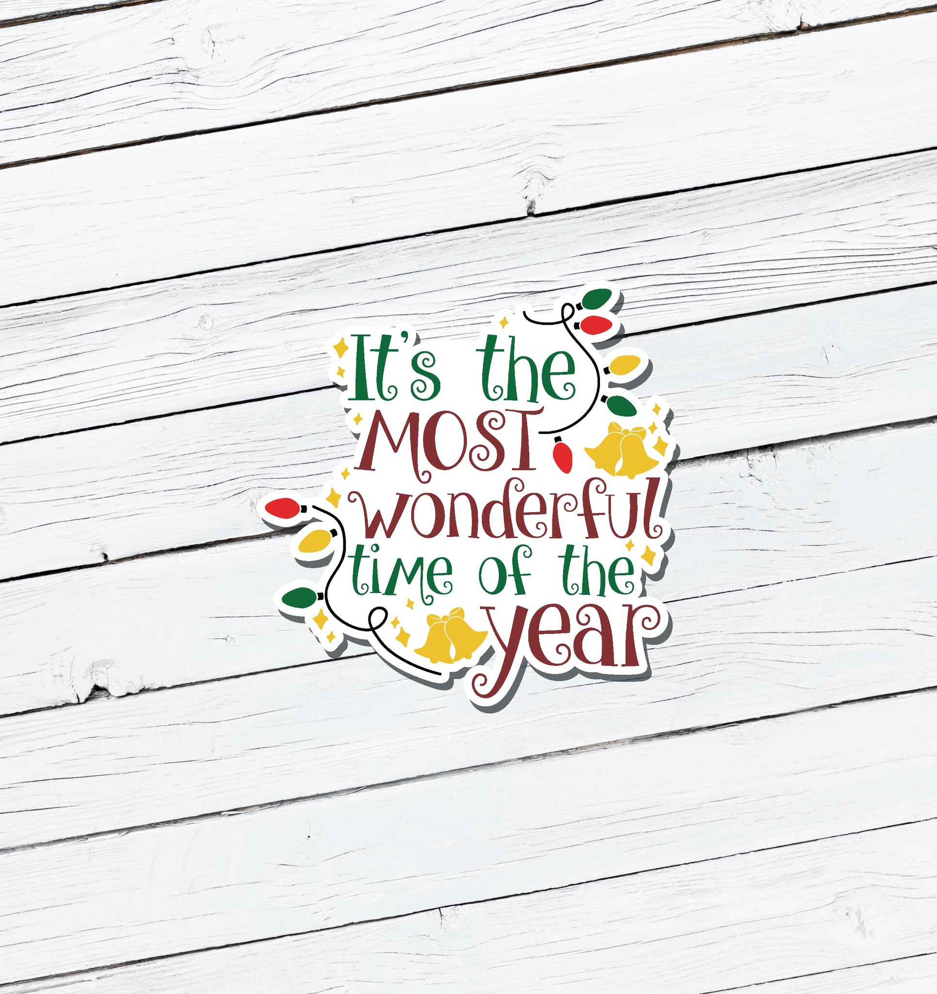 It's the Most Wonderful Time of the Year Christmas Vinyl Sticker - Water Resistant