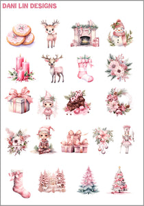 Pink Christmas Deco Sheet