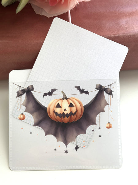 Adhesive Vinyl Pocket - Pumpkins and Bats