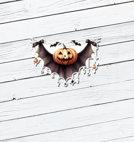 Pumpkins and Bats Vinyl Sticker - Water Resistant