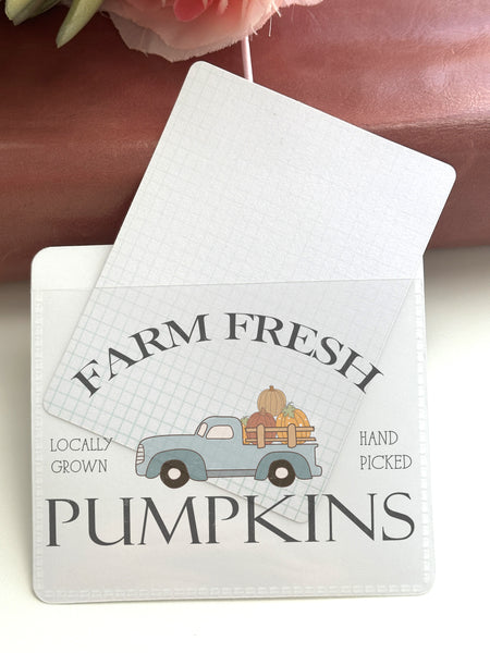 Adhesive Vinyl Pocket - Pumpkin Truck