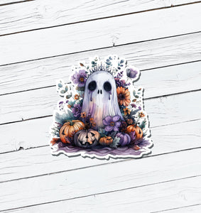 Spooky Ghost Vinyl Sticker - Water Resistant