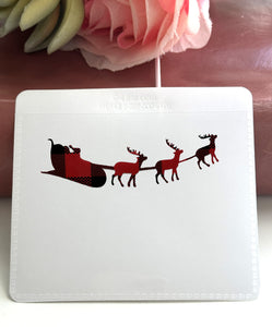 Adhesive Vinyl Pocket - Red and Black Buffalo Plaid - Christmas - Santa's Sleigh