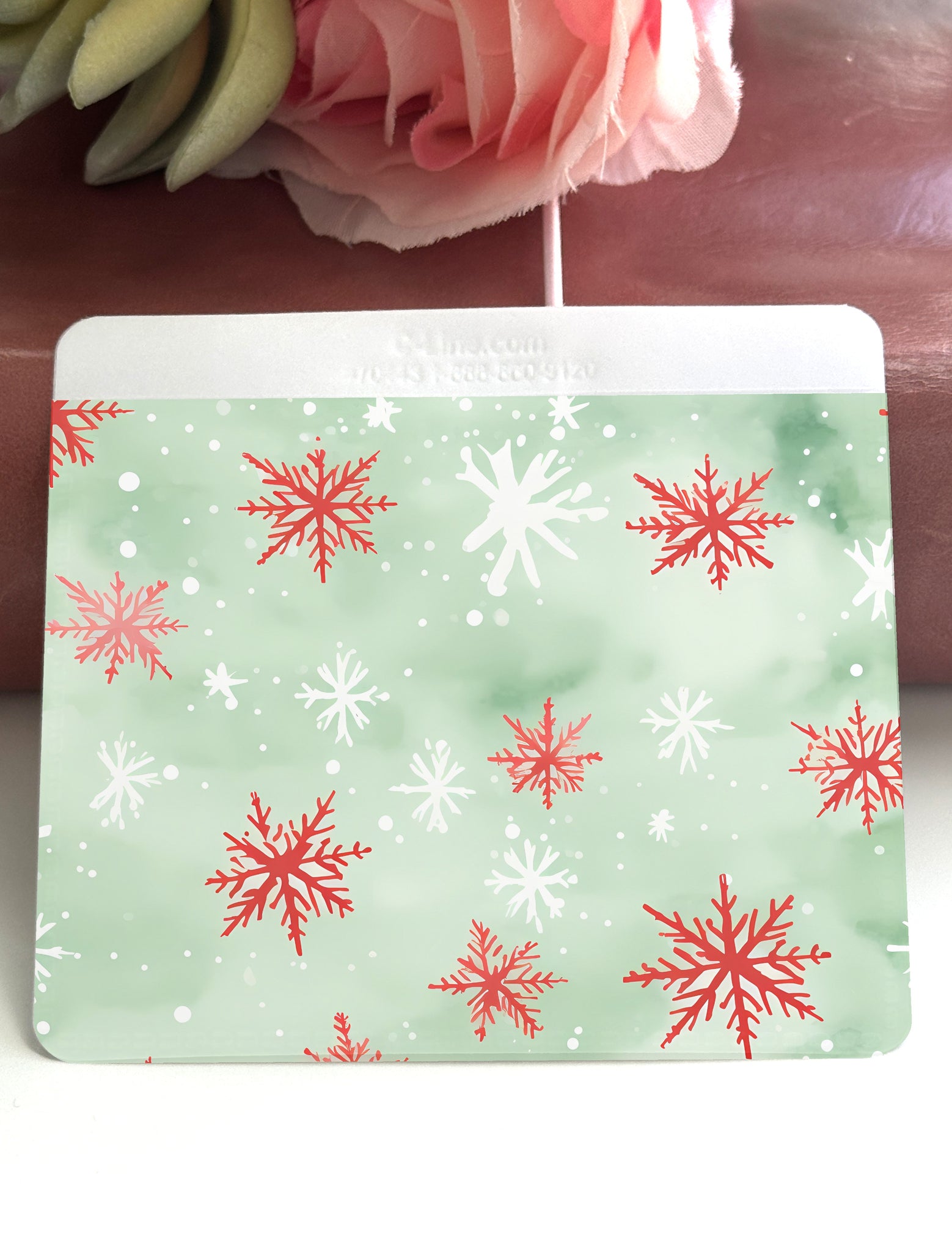 Adhesive Vinyl Pocket - Christmas Snowflakes