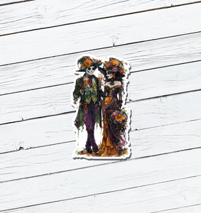 Spooky Couple Vinyl Sticker - Water Resistant