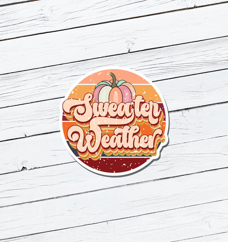 Sweater Weather Vinyl Sticker - Water Resistant