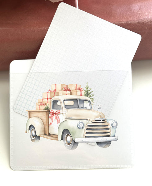 Adhesive Vinyl Pocket - Christmas Truck