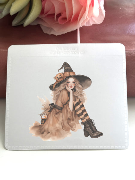 Adhesive Vinyl Pocket - Fall Witch