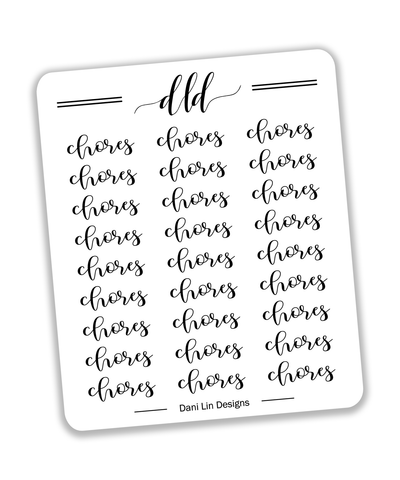 Foiled Chores Stickers