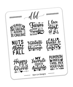 Foiled Fall Quote Stickers