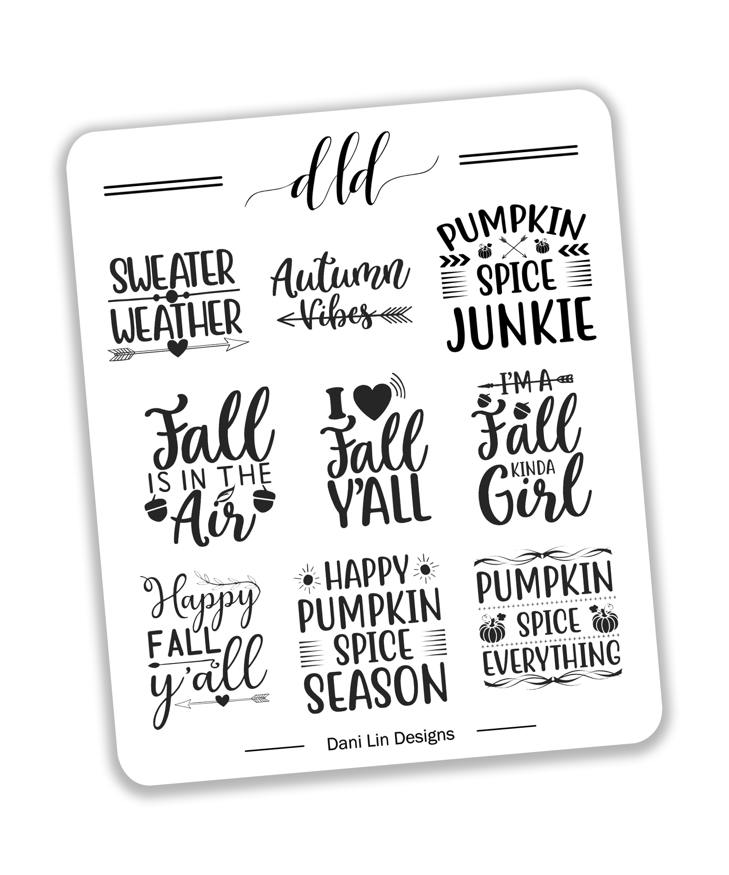 Foiled Fall Quote Stickers