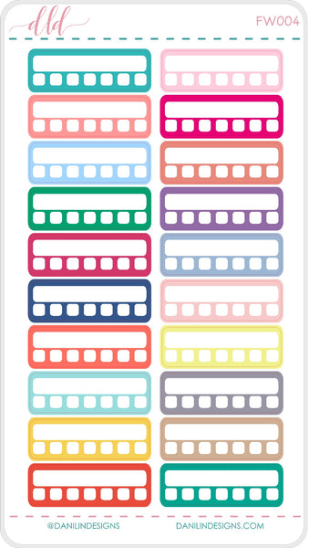 Functional Colorful Habit Tracker Boxes - Weekly