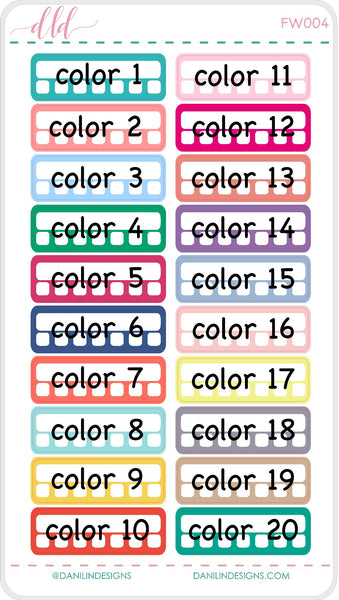 Functional Colorful Habit Tracker Boxes - Weekly