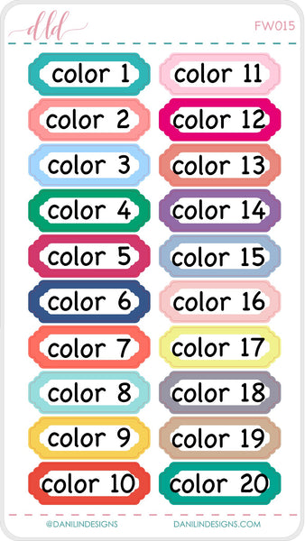 Functional Colorful Quarter Box Stickers - Weekly